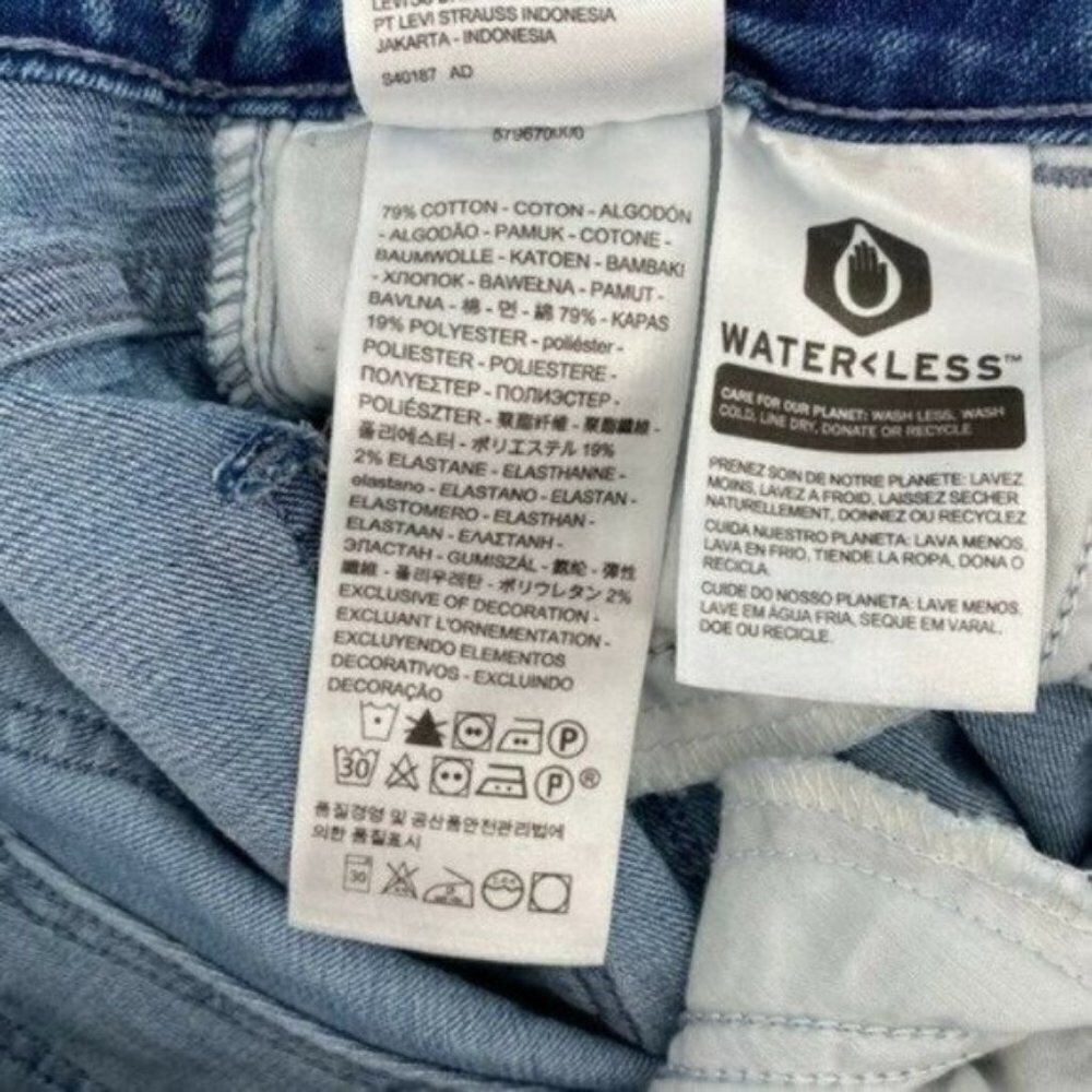 Levi's 535 Striped Super Skinny Low Rise Ankle Retro Stretch 25 Denim Jeans NWOT - Picture 8 of 8